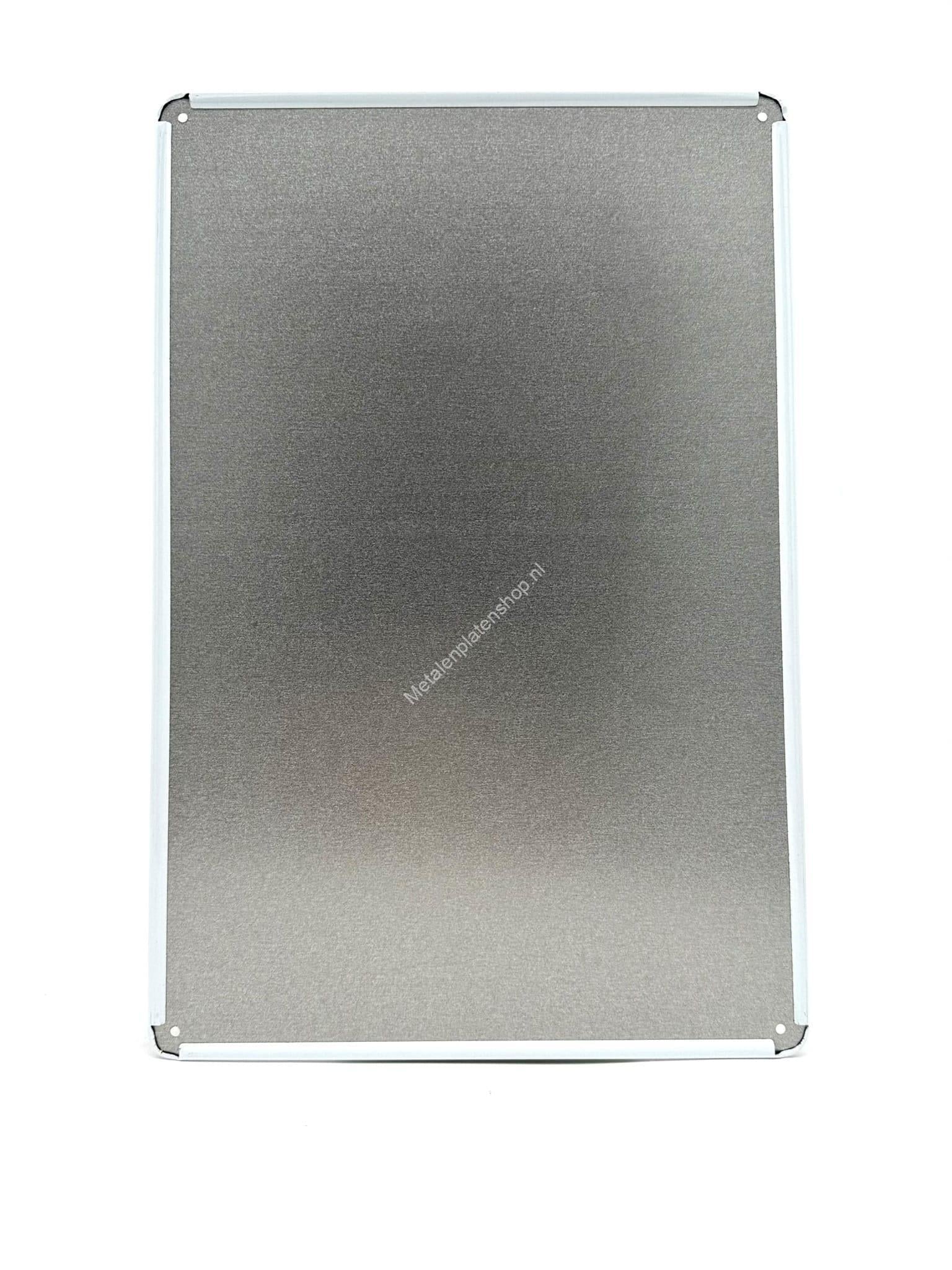 "Vrouw met oldtimer - Metalen Wandbord Metaalbord"