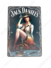 "Jack Daniels - Met Vrouw - Metalen Wandbord Metaalbord"