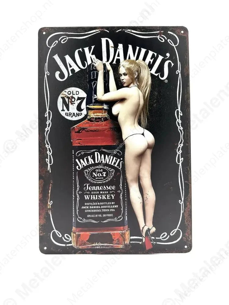 "Jack Daniels - Vrouw - Metalen Wandbord Metaalbord"