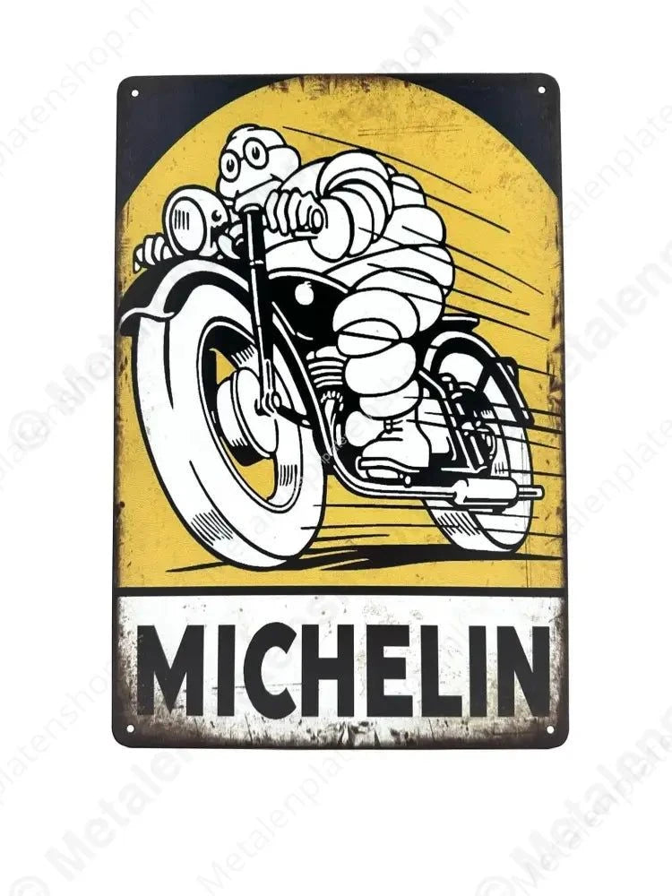 "Michelin - Banden - Metalen Wandbord Metaalbord"