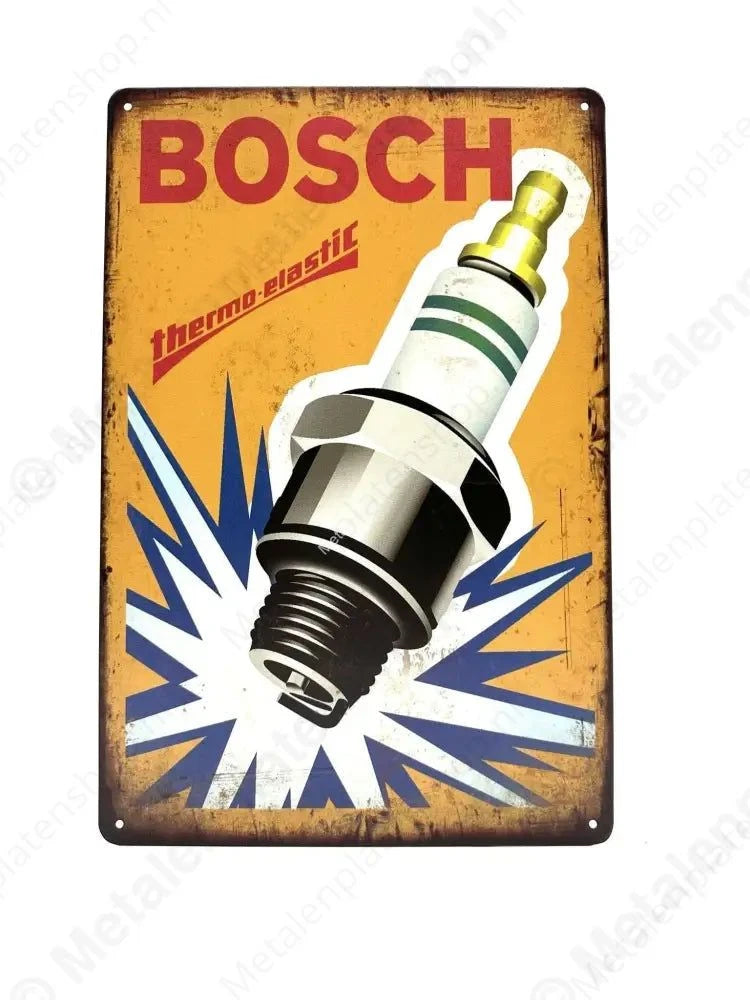 "Bougie - Bosch - Thermo-Elastic - Metalen Wandbord Metaalbord"