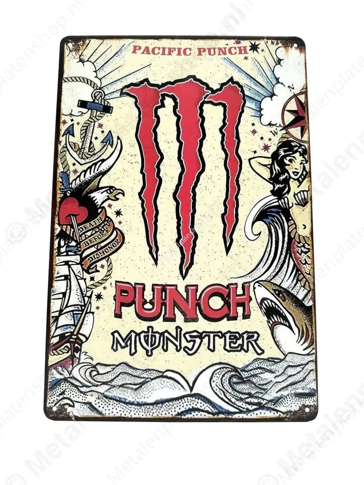 "Pacific Punch - Monster - Metalen Wandbord Metaalbord"