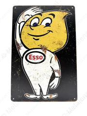 "ESSO - Mascotte 1 - Metalen Wandbord Metaalbord"