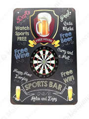"Bier - Darten - Darts - Sports Bar - Relax and Enjoy - Metalen Wandbord Metaalbord"