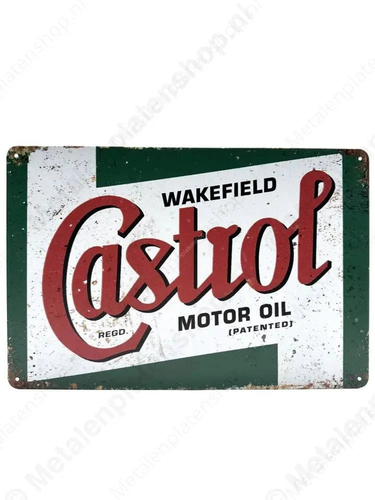 "Wakefield Castrol - Metalen Wandbord Metaalbord"