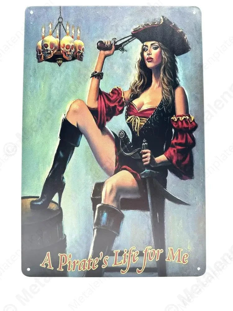 "Vrouw Captain Morgan - Metalen Wandbord Metaalbord"