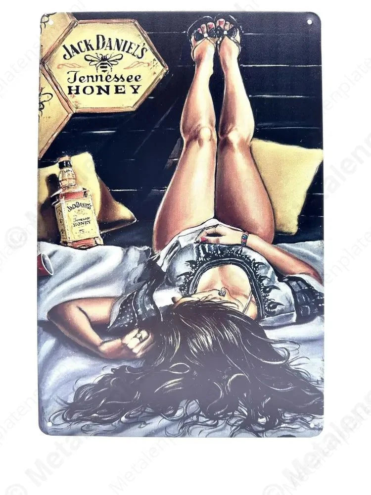 "Jack Daniels - Tennessee Honey - Metalen Wandbord Metaalbord"