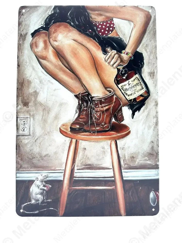 "Hennessy - Whiskey - Metalen Wandbord Metaalbord"