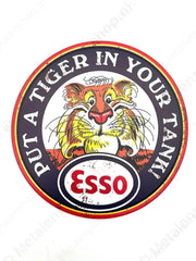 "ESSO Tiger 2 - Rond - Metalen Wandbord Metaalbord"