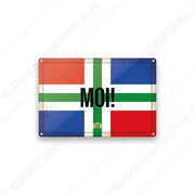 "Moi! - Groninger Borden - Metalen Wandbord Metaalbord"