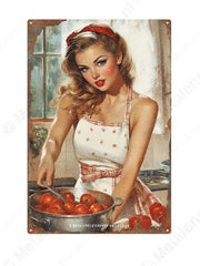 "Pin-Up #1 - Vrouwlijke Borden - MPS Collection Metaalbord"