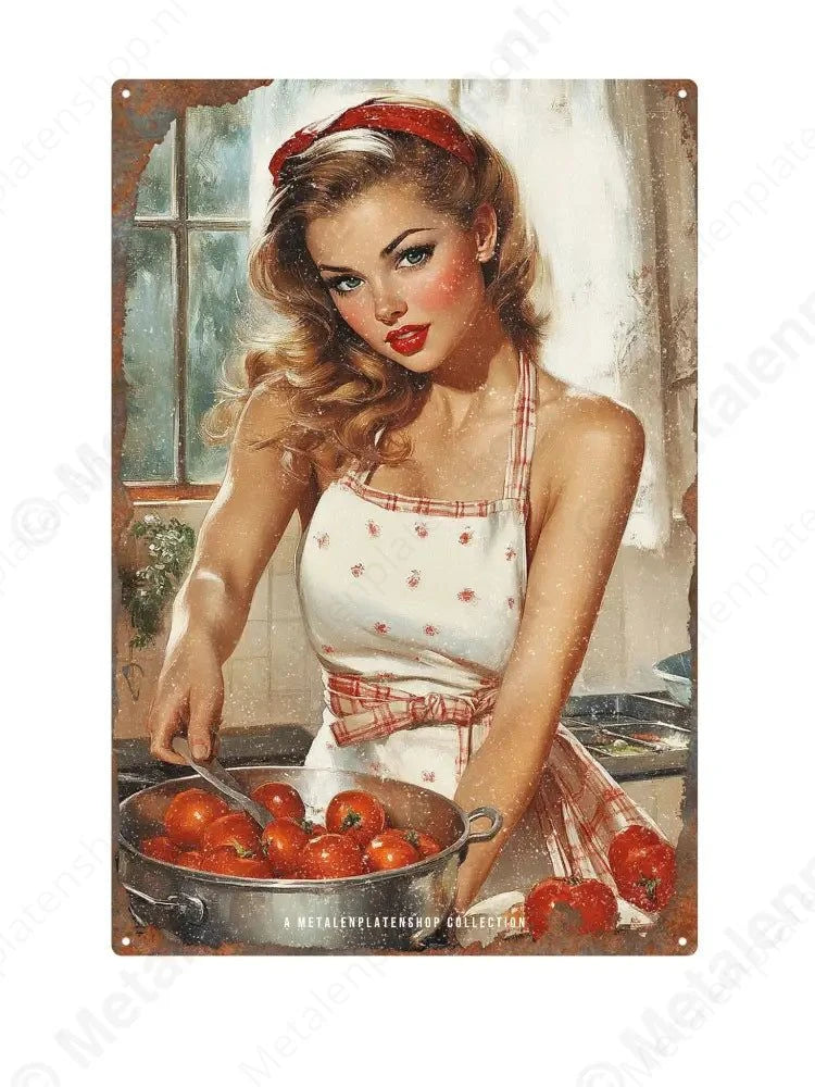 "Pin-Up #1 - Vrouwlijke Borden - MPS Collection Metaalbord"