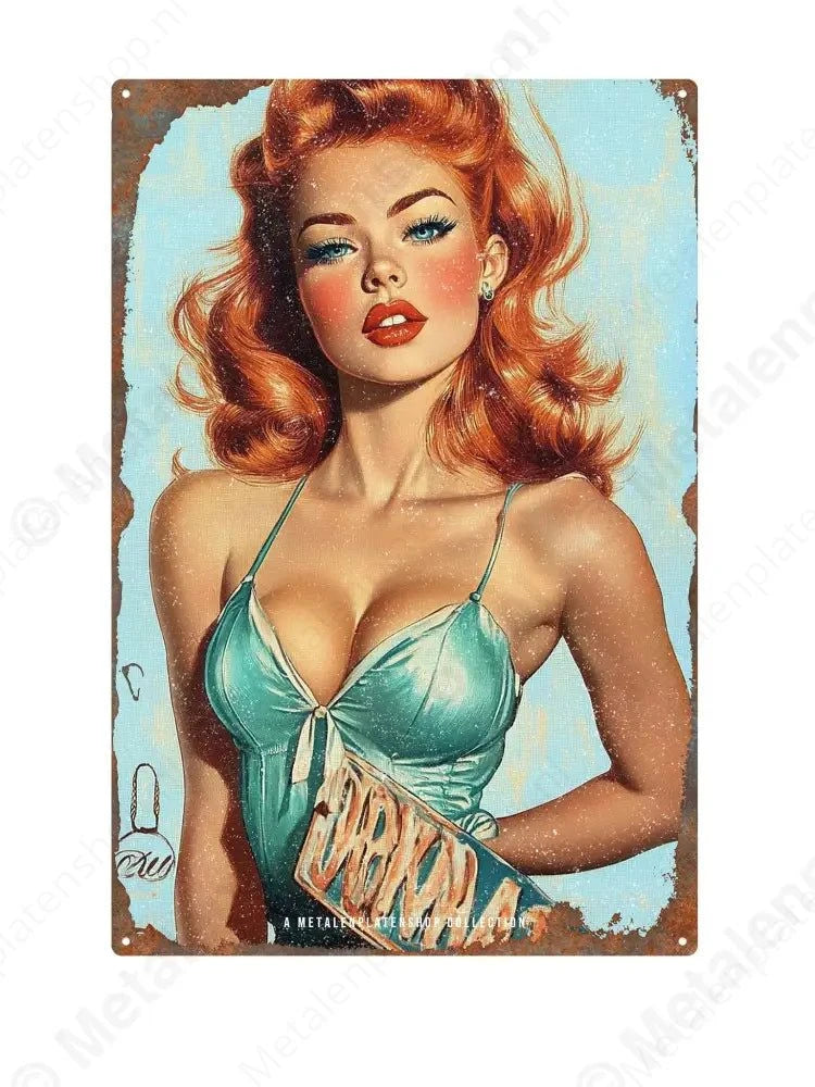 "Pin-Up #2 - Vrouwlijke Borden - MPS Collection Metaalbord"