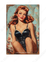 "Pin-Up #5 - Vrouwlijke Borden - MPS Collection Metaalbord"
