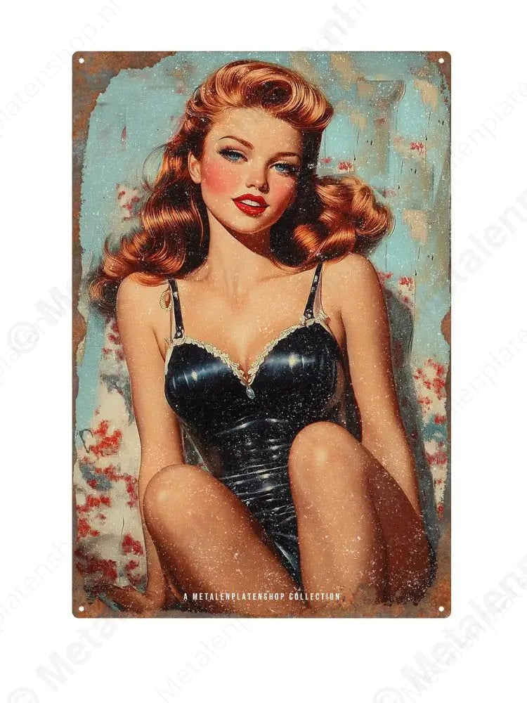 "Pin-Up #5 - Vrouwlijke Borden - MPS Collection Metaalbord"