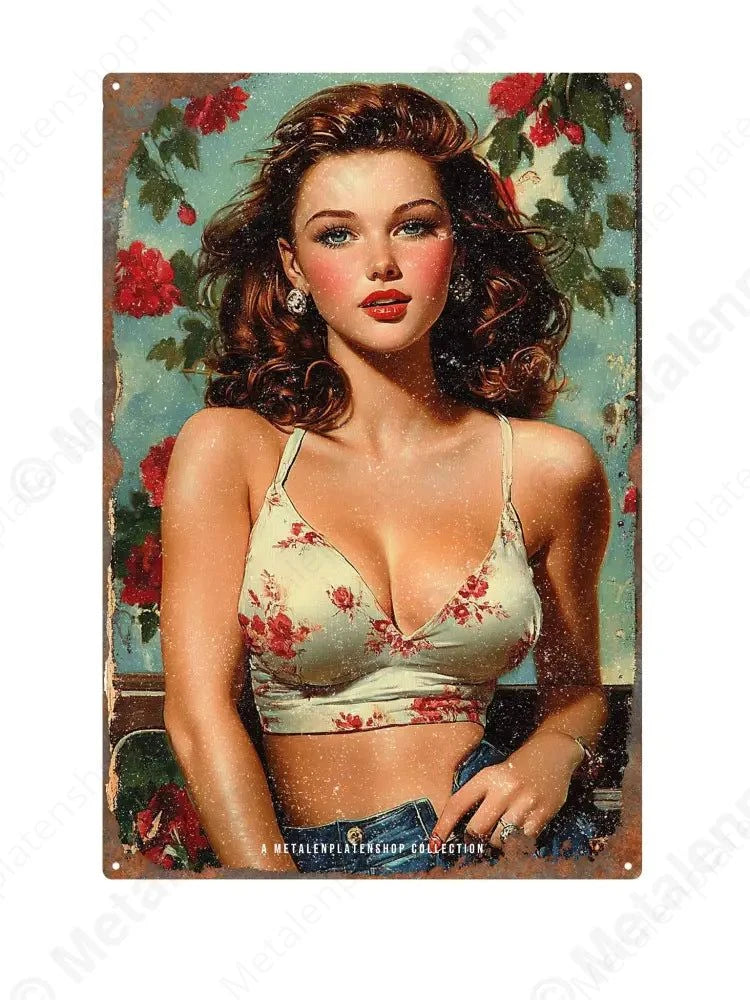 "Pin-Up #7 - Vrouwlijke Borden - MPS Collection Metaalbord"