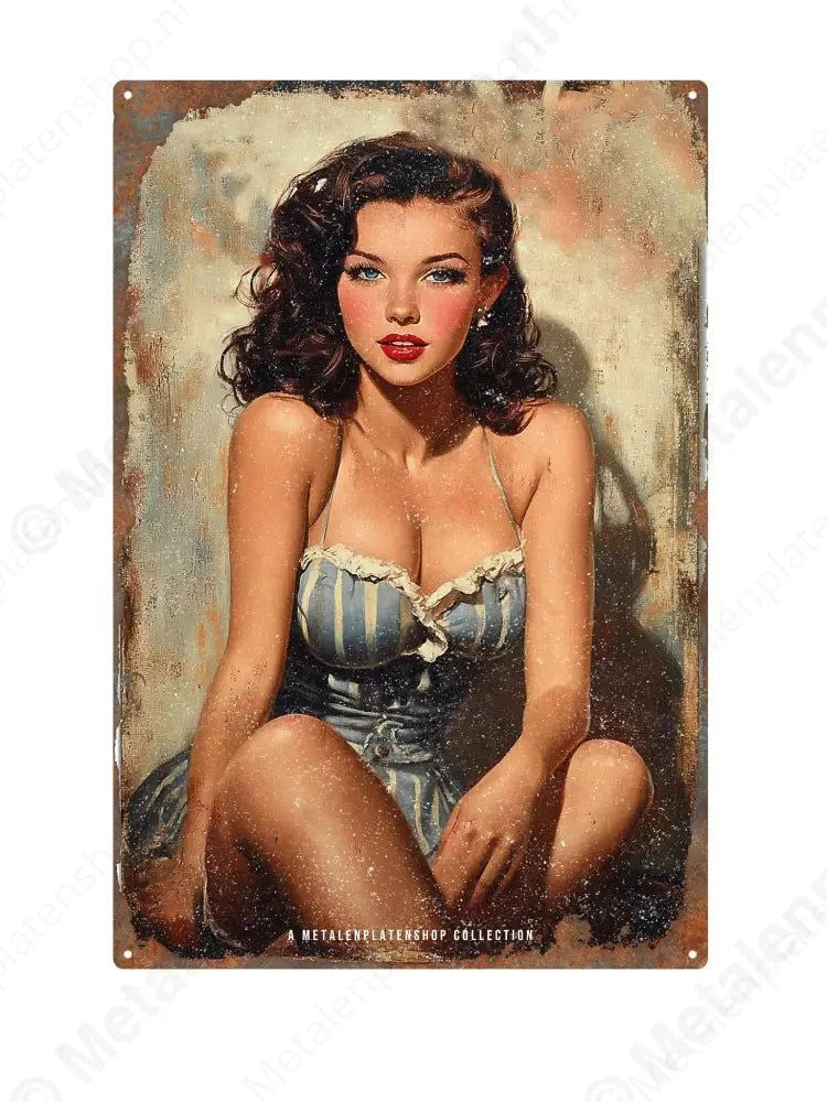 "Pin-Up #8 - Vrouwlijke Borden - MPS Collection Metaalbord"