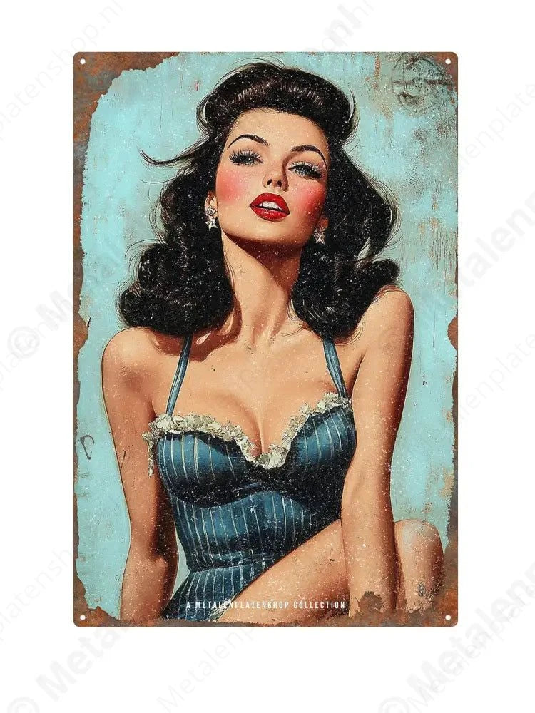 "Pin-Up #9 - Vrouwlijke Borden - MPS Collection Metaalbord"