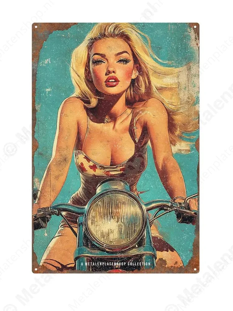 "Pin-Up #10 - Vrouwlijke Borden - MPS Collection Metaalbord"