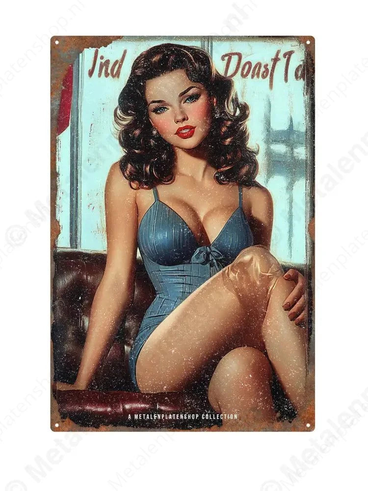 "Pin-Up #12 - Vrouwlijke Borden - MPS Collection Metaalbord"