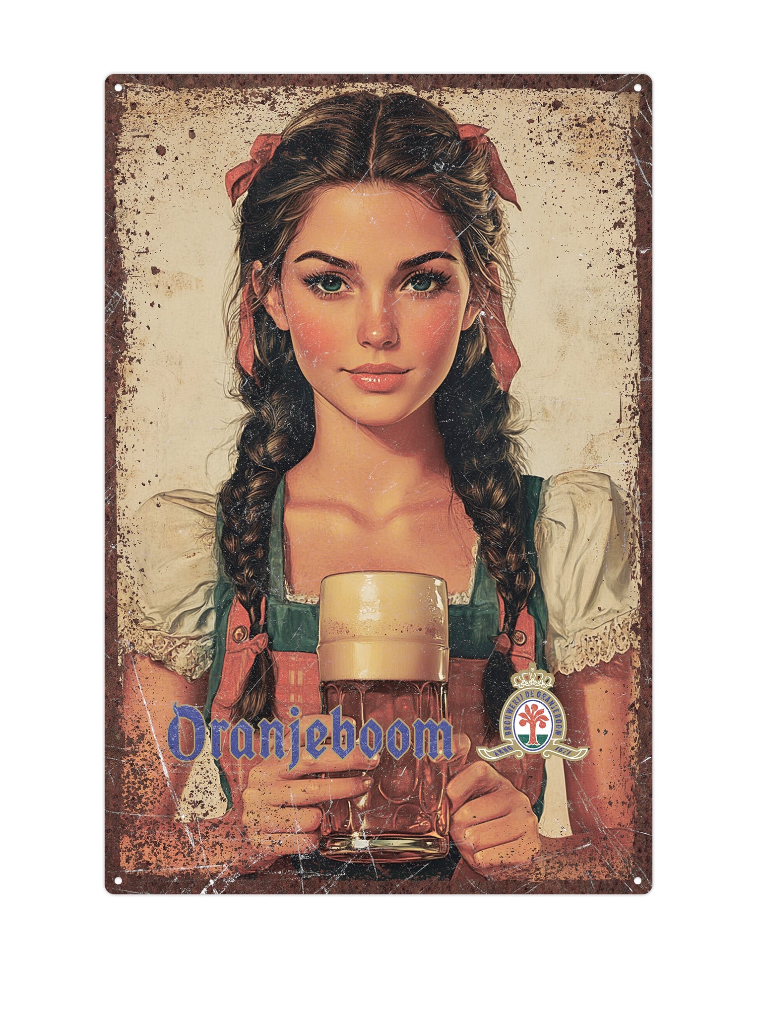 "Oranjeboom metalen wandbord"