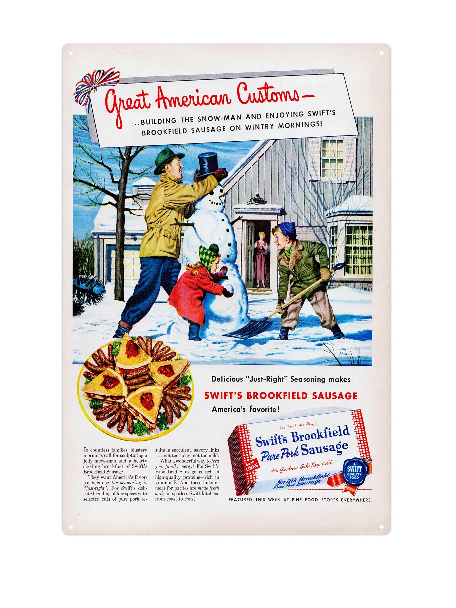 "Swift's Brookfield Pure Pork Sausage"