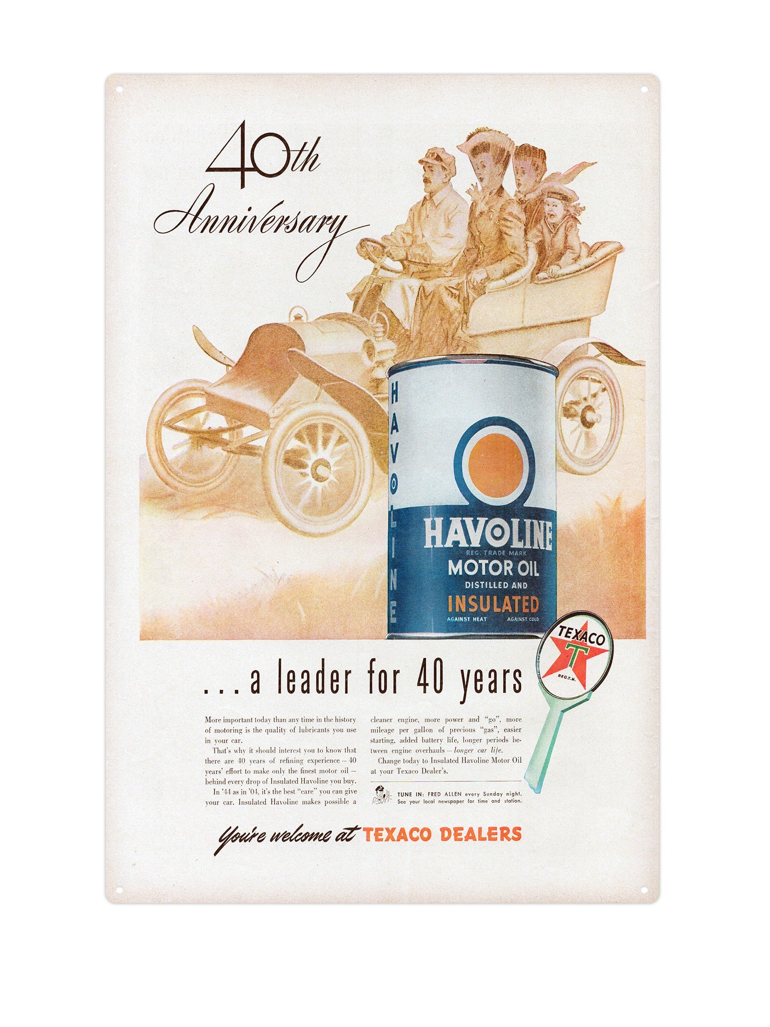 "Havoline motoroil old vintage ad"