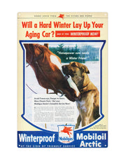 "Mobiloil Will a hard winter lay up your car"
