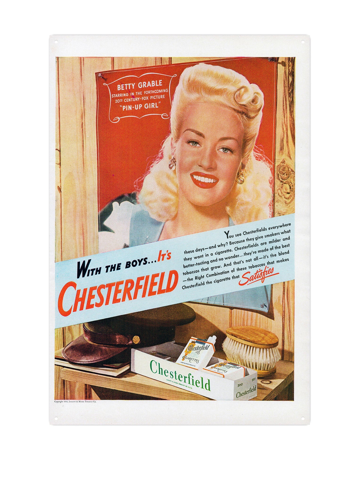 "With the boys it's chesterfield"