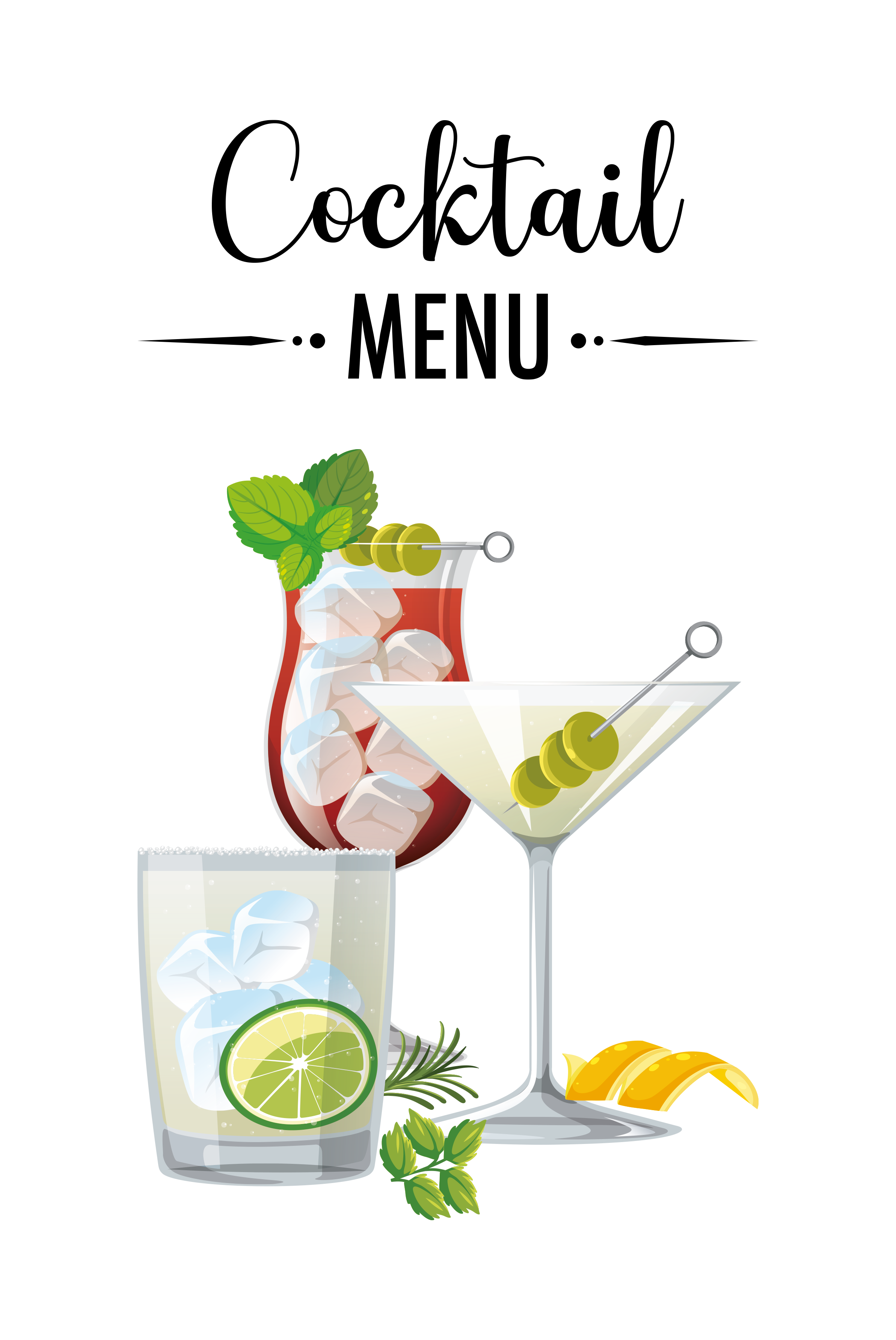 Cocktailkarte - Cafe-Schild