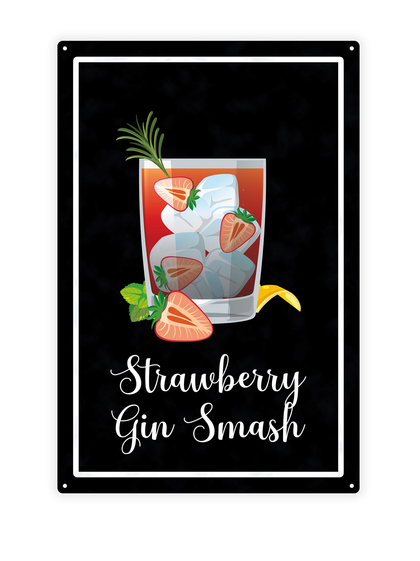 Strawberry gin smash - Cafe sign 