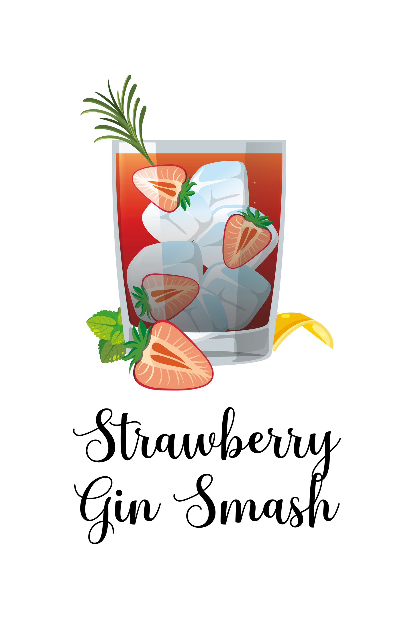 Strawberry gin smash - Cafe sign 