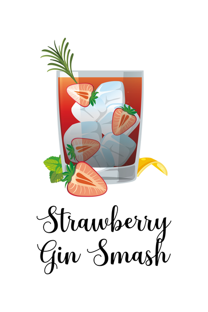 Strawberry gin smash - Cafe sign 