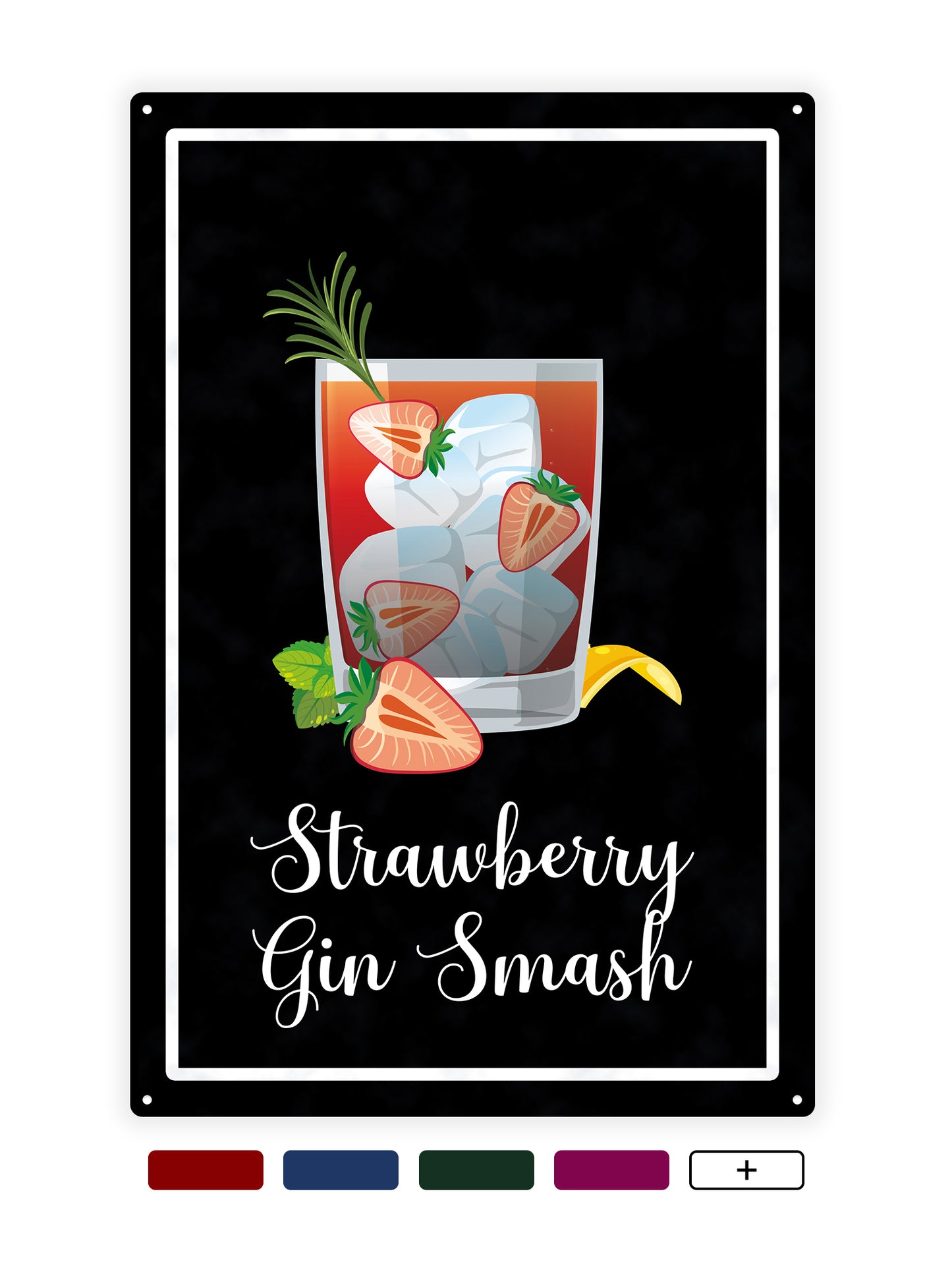 Strawberry gin smash - Cafe sign 