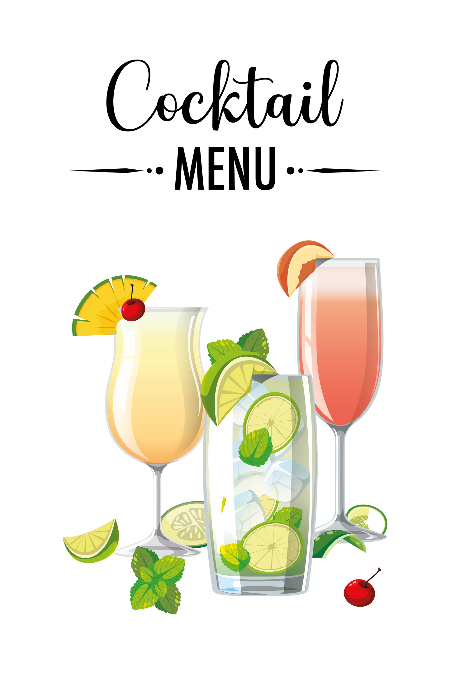 Cocktail menu twee - Cafe bord