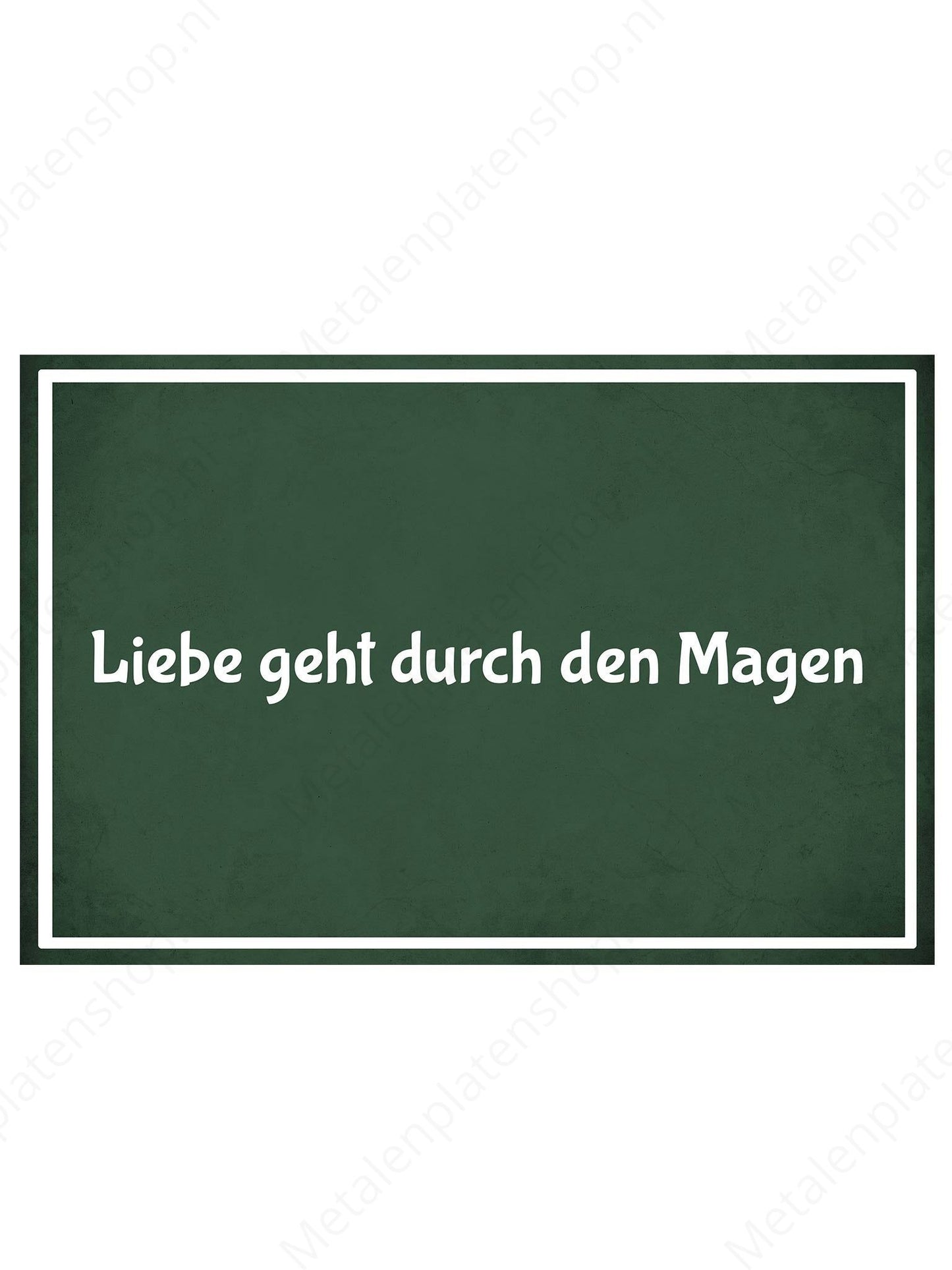 Metal Wall Sign - Liebe geht durch den Magen - Deutsch