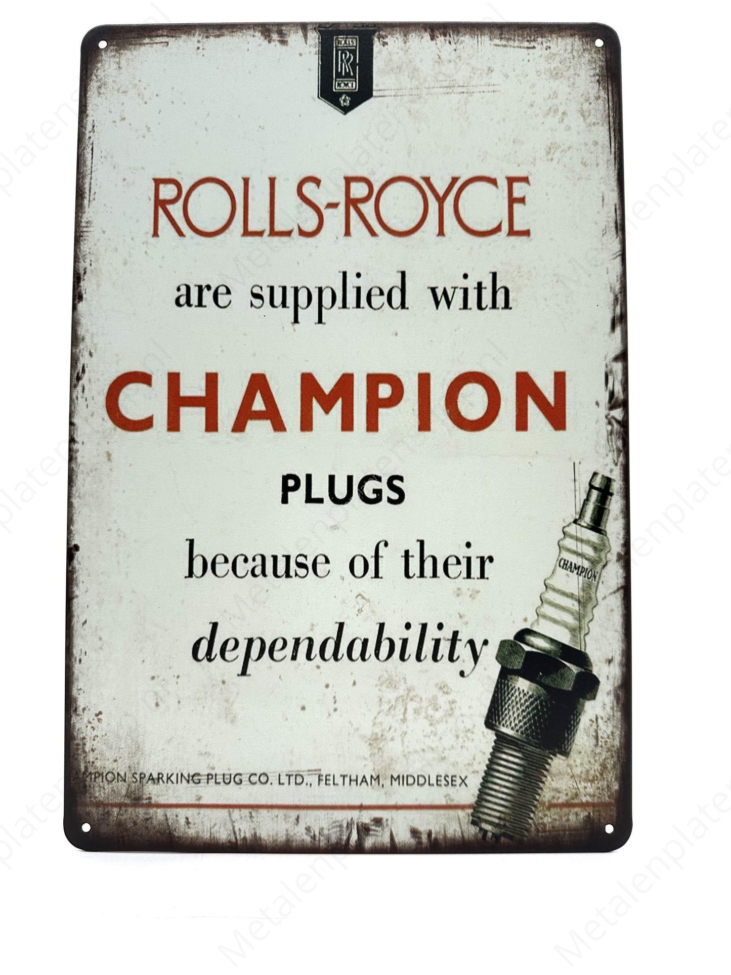Rolls-Royce Champion - Metal Wall Sign