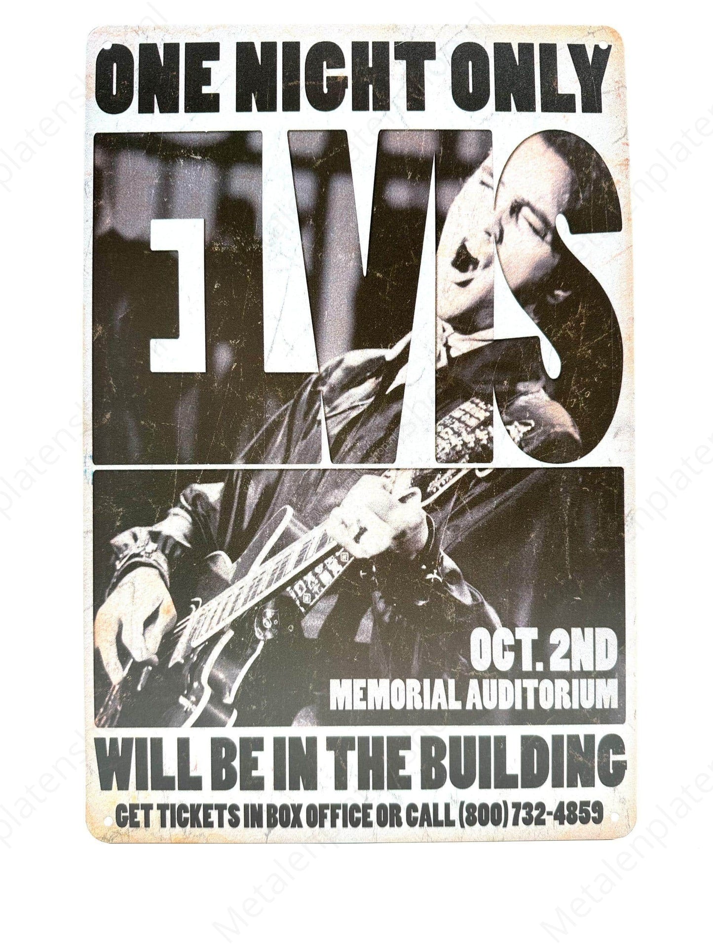 Elvis Presley One Night Only - Metal Wall Sign