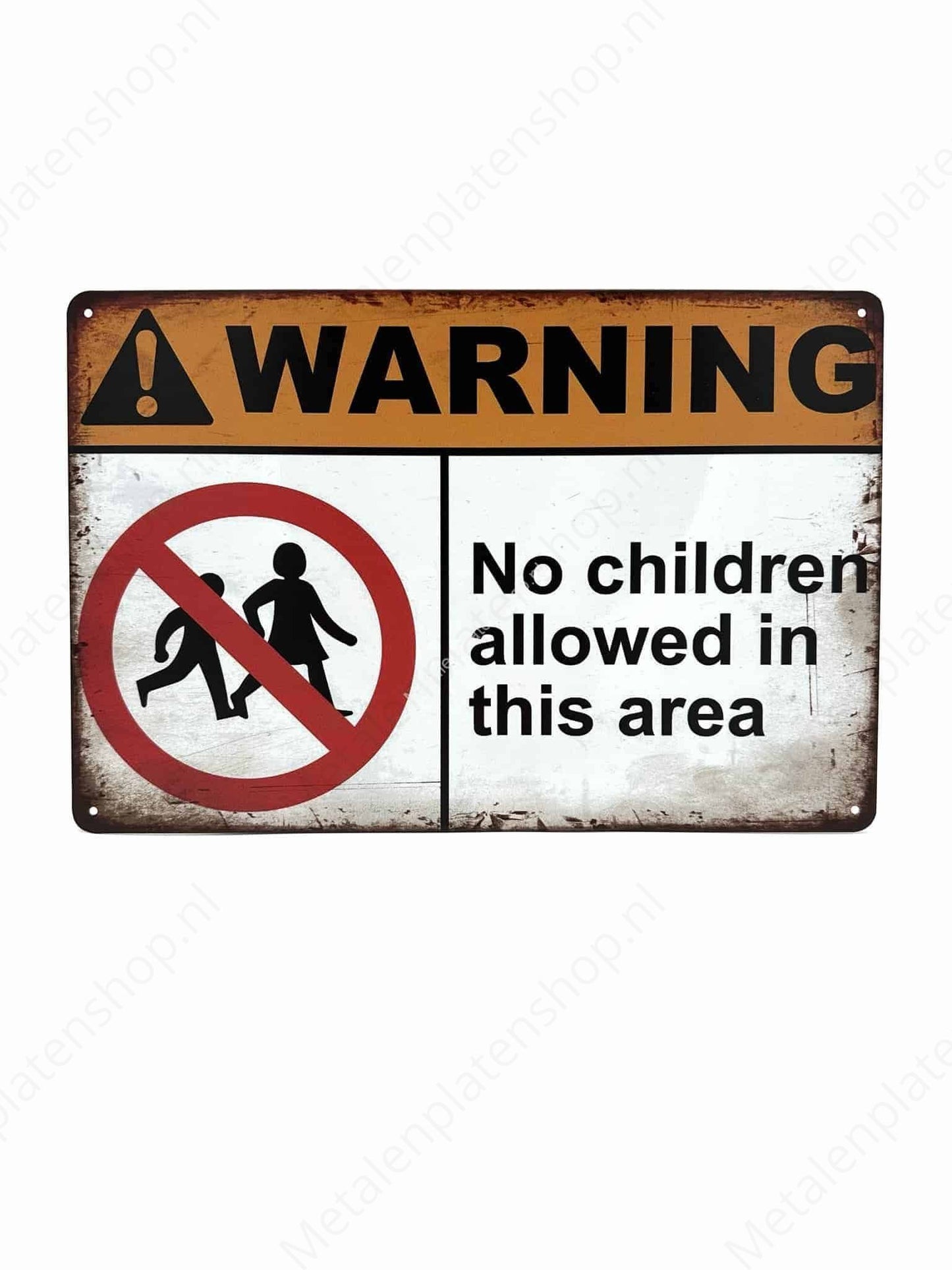 Warning no childeren in this area