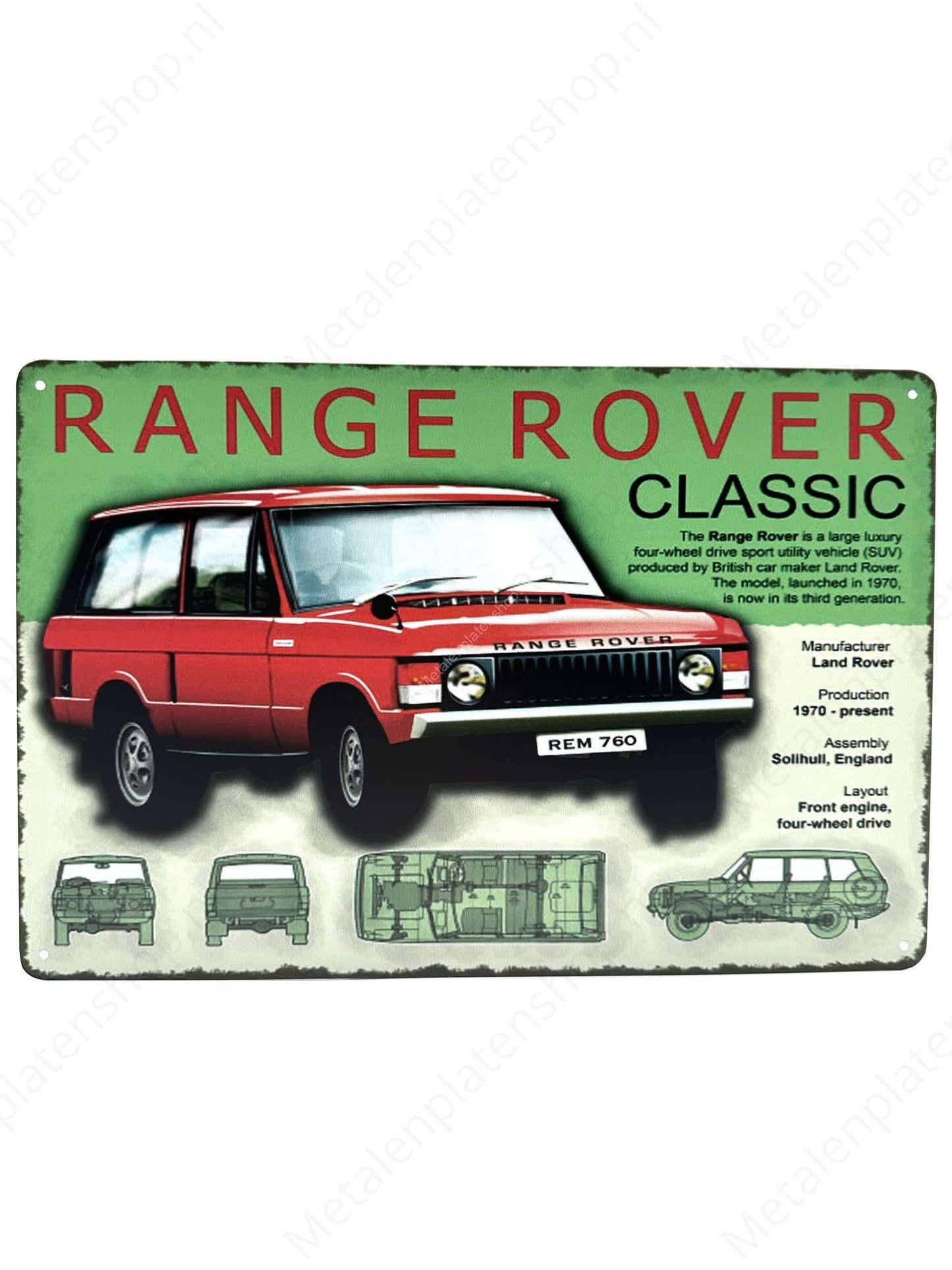 Range Rover Classic - Metal Wall Sign