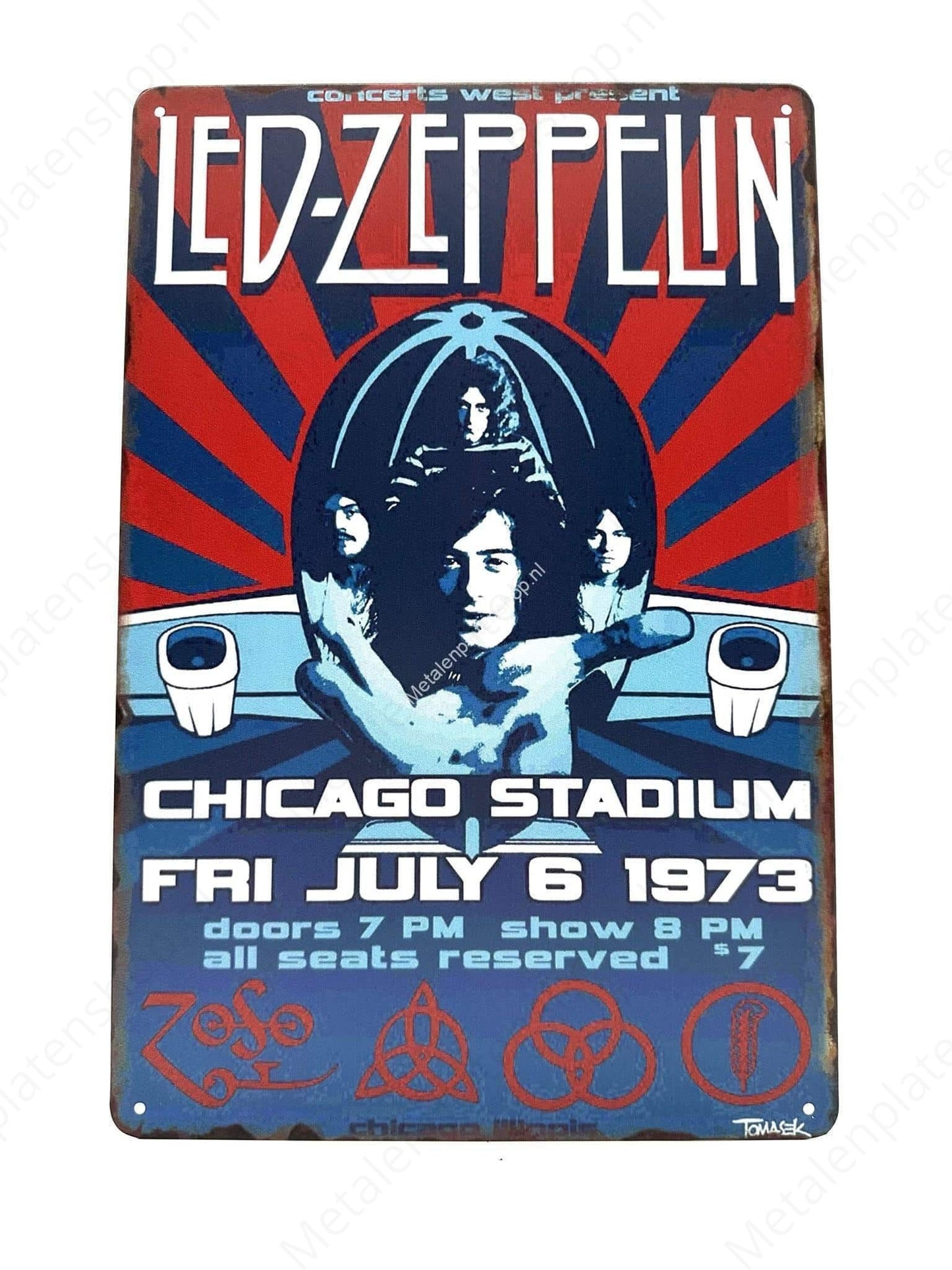 Led-Zeppelin - Chicago Stadium - July 6, 1973 - Poster