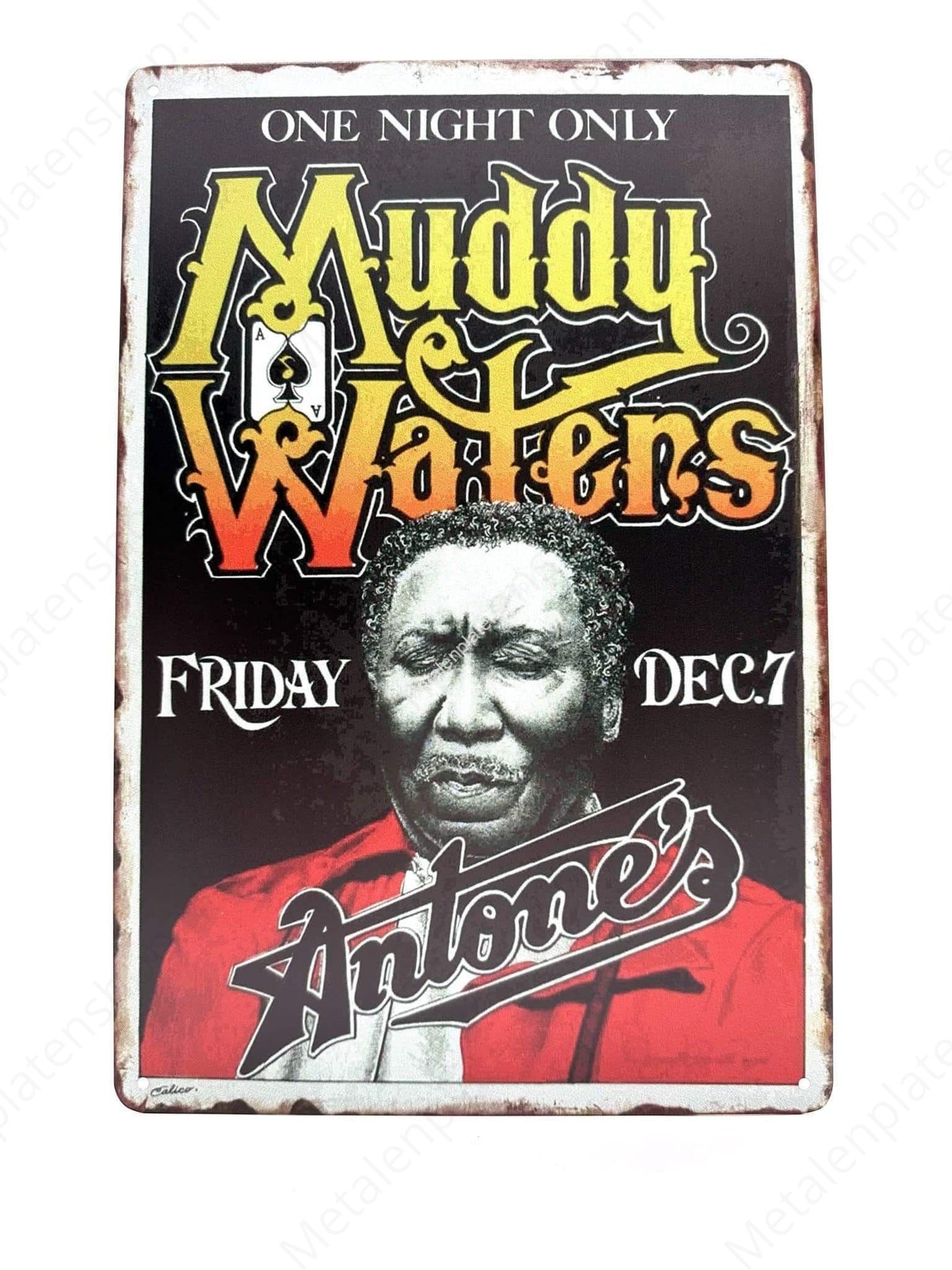 Muddy Waters - One Night Only - Poster - Metal Wall Sign