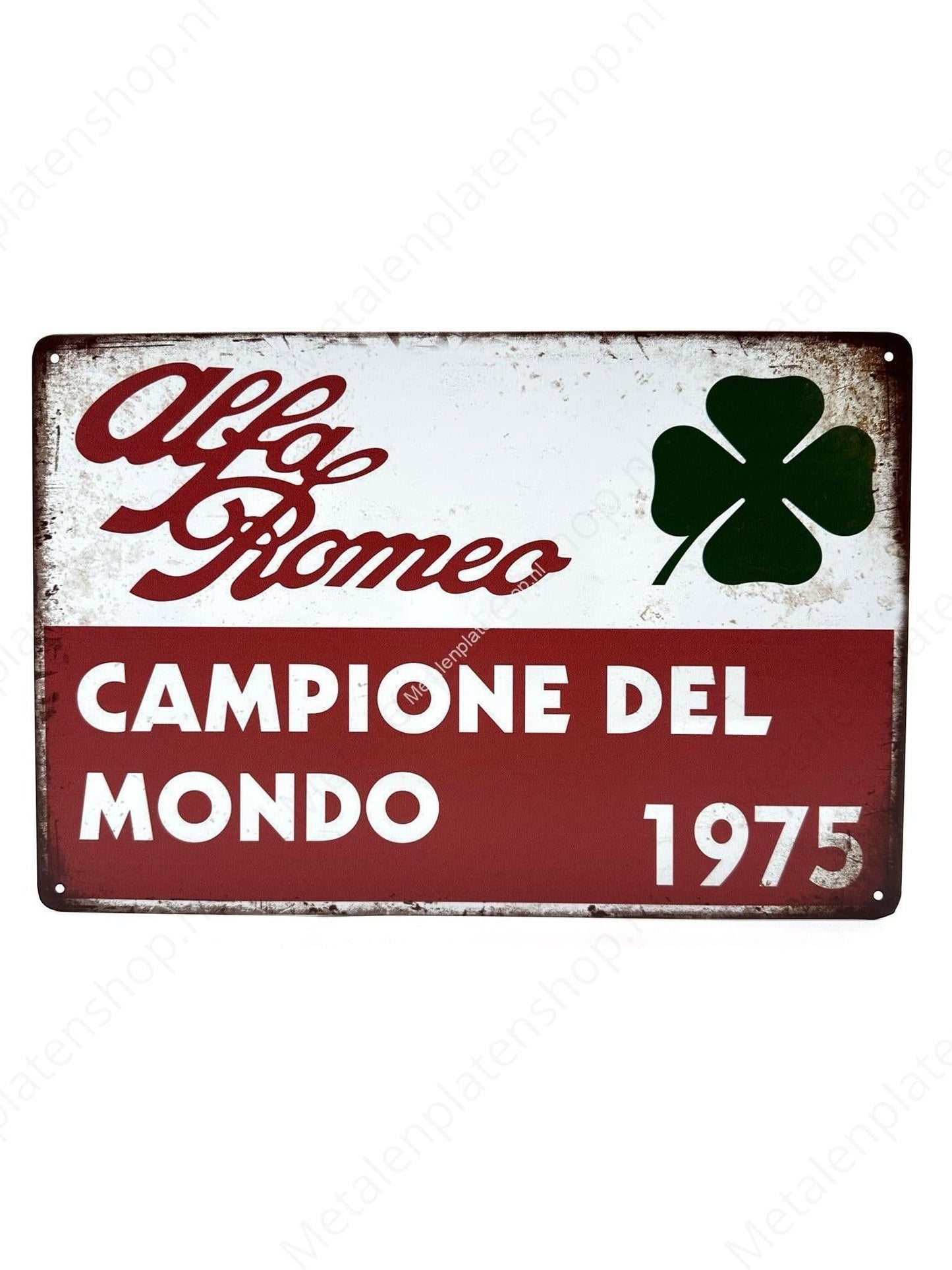 Alfa Romeo - Campione del Mondo 1975 - Metal Wall Sign