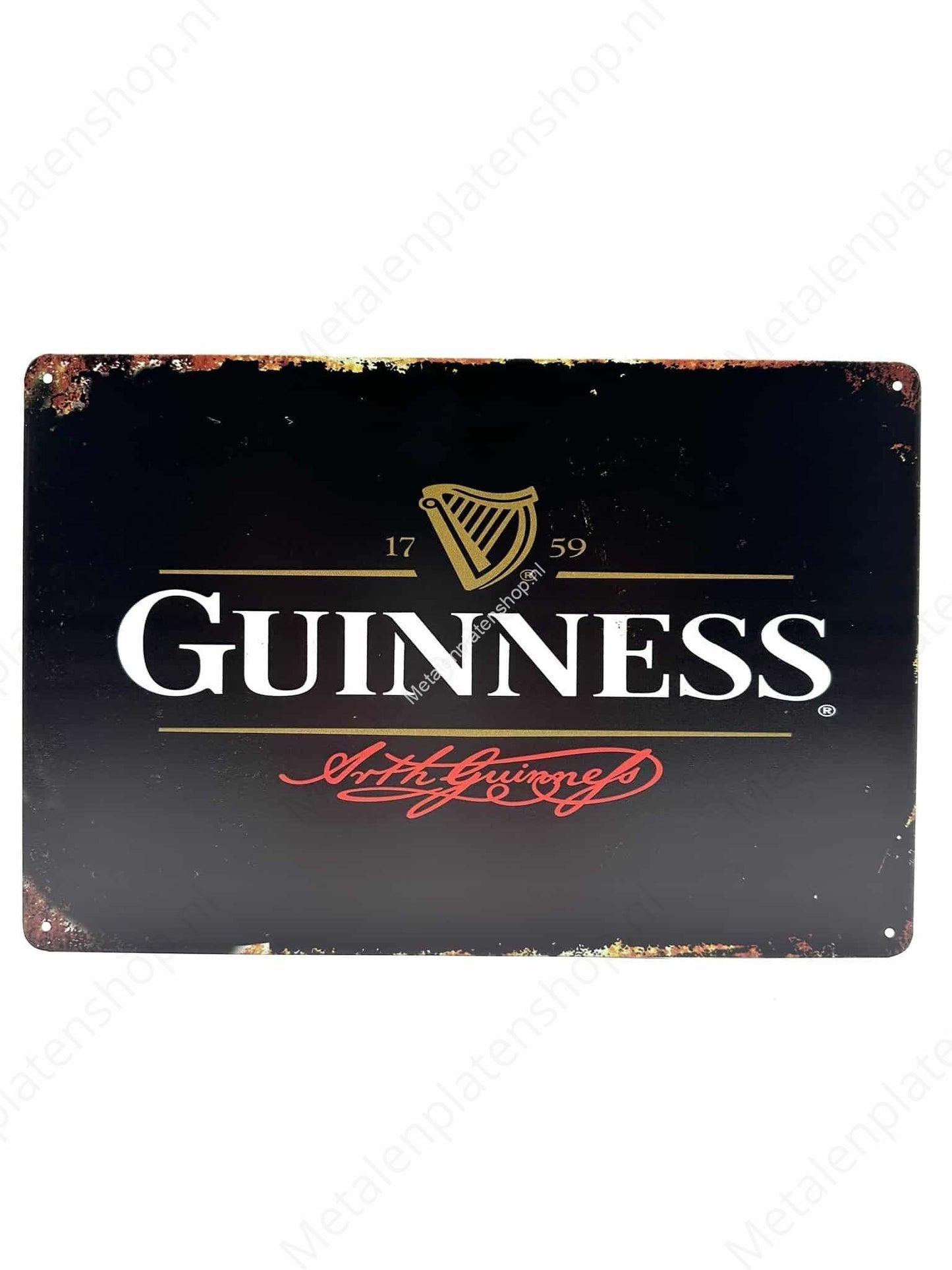 Metalen Wandbord - Guinness - 1759 - Zwart