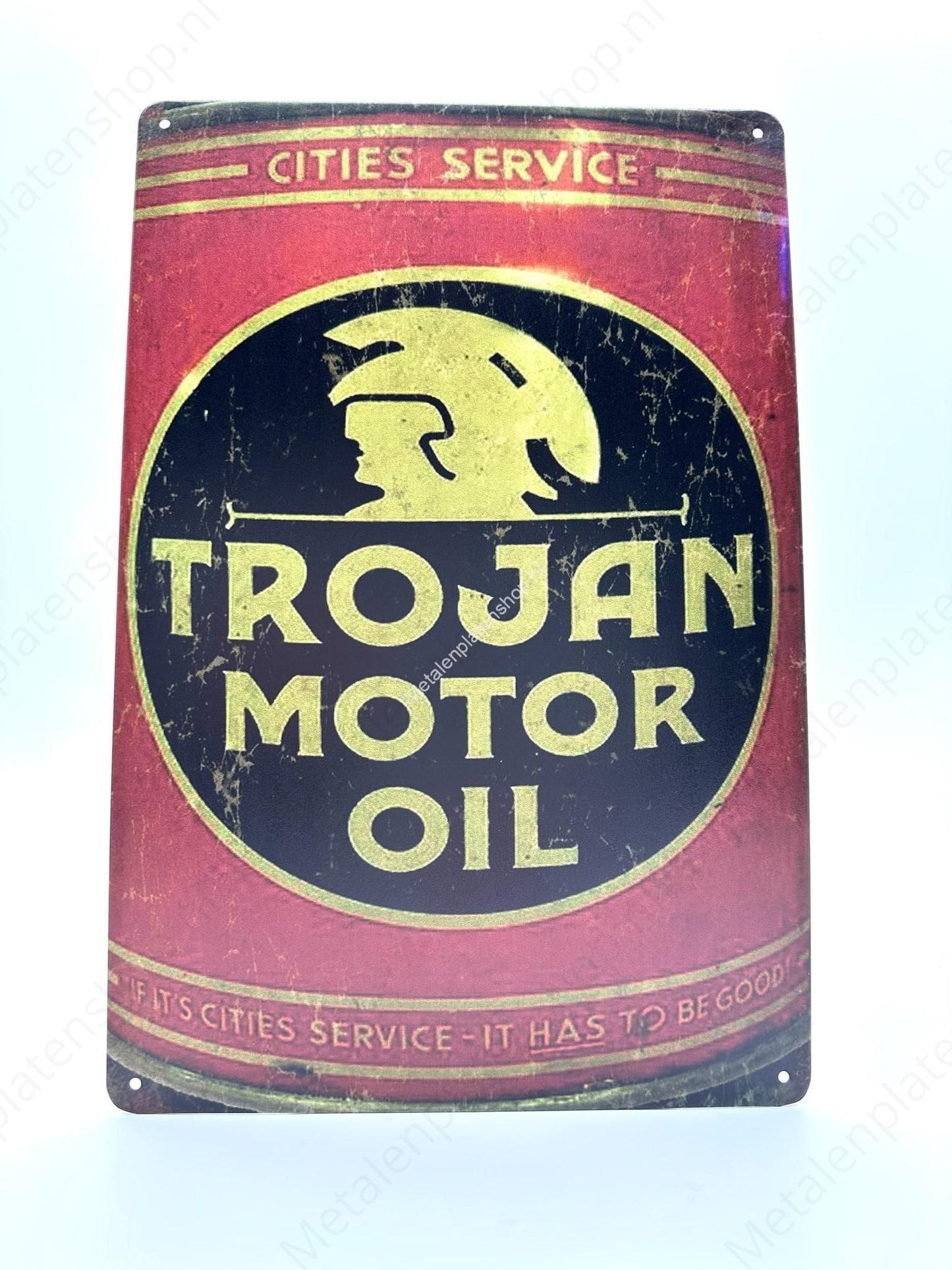 Trojan Motor Oil - Metal Wall Sign