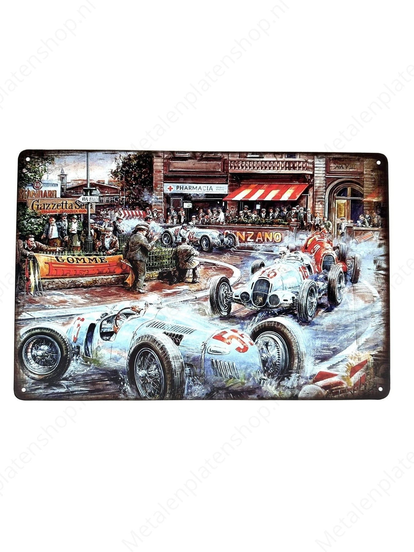 Old Timer - Car Race - Metal Wall Sign
