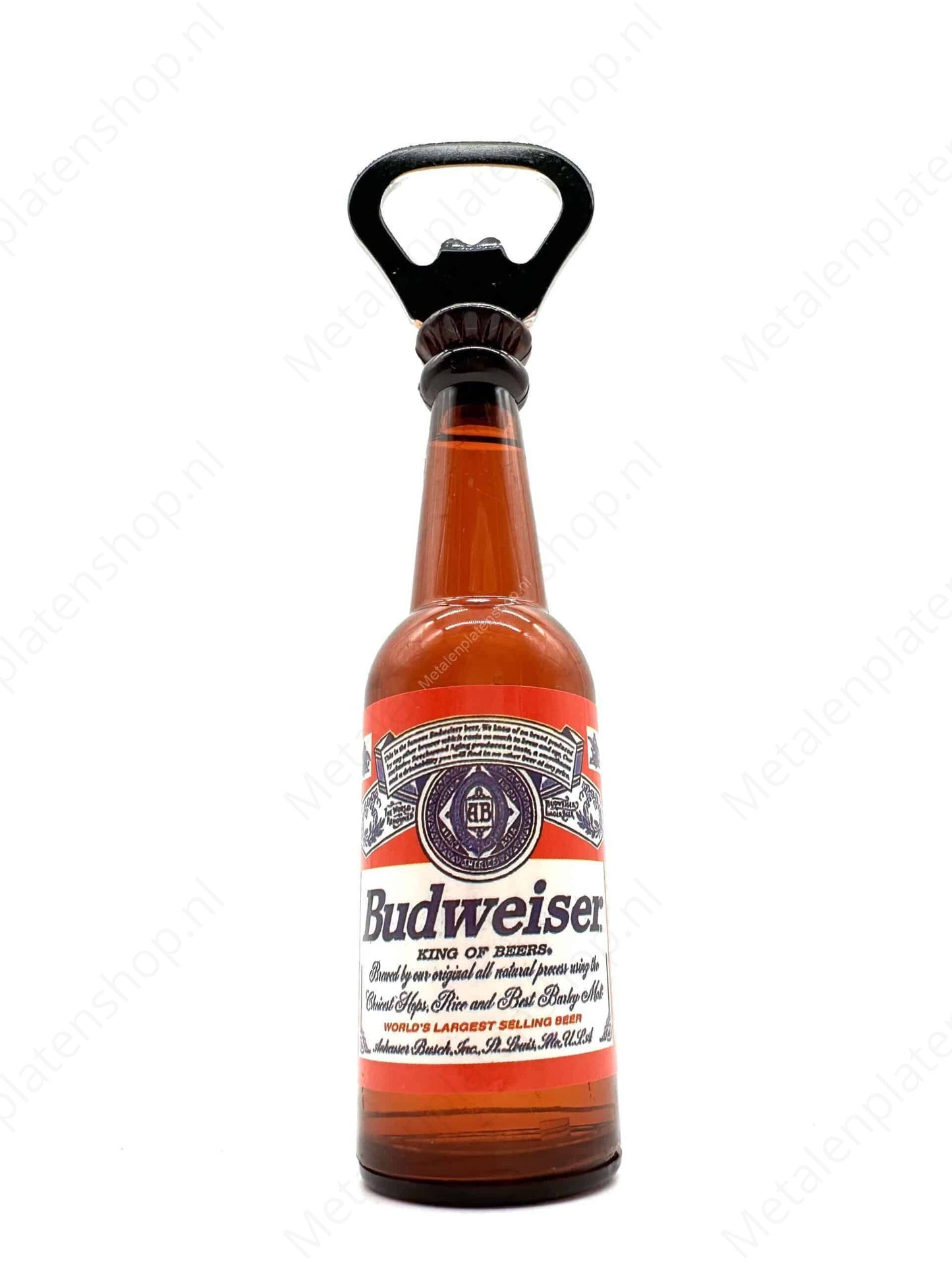 Bier of fles opener met magneet - Budweiser - 14cm
