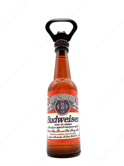 Bier of fles opener met magneet - Budweiser - 14cm