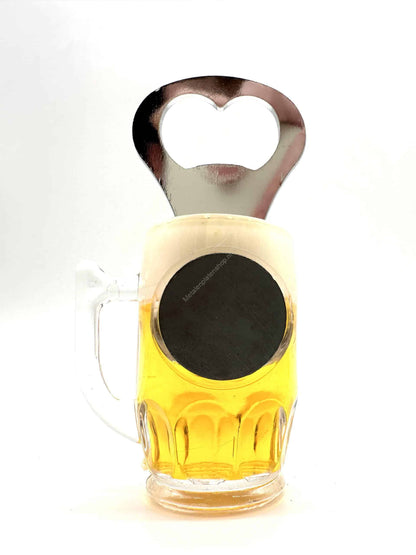 Beer or bottle opener with magnet - Beer glass without tip - 12cm
