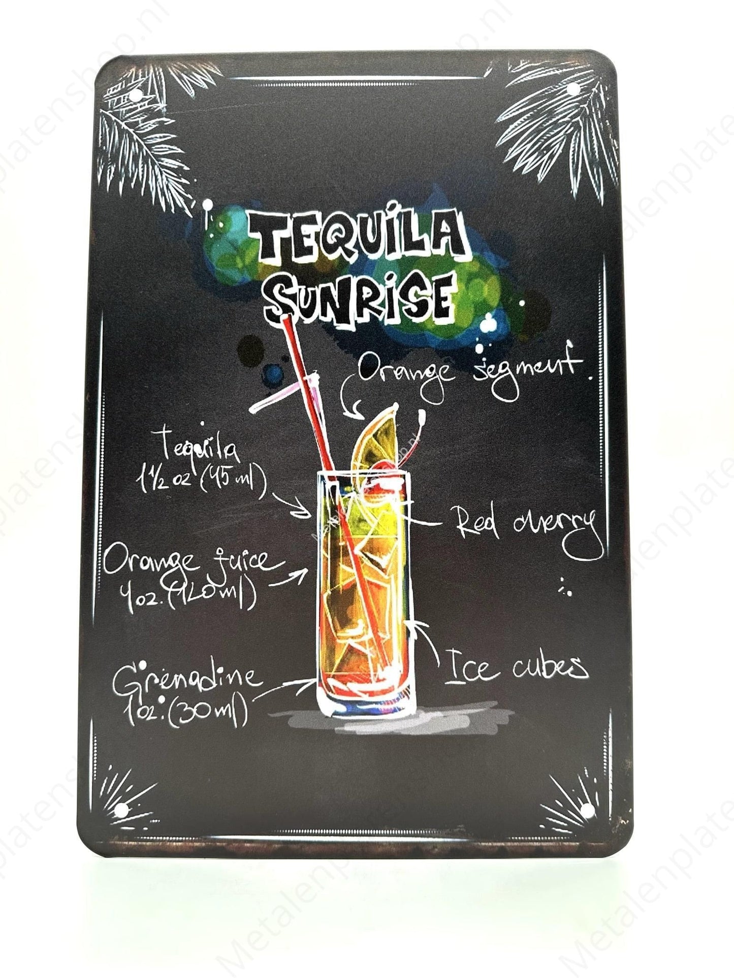 Tequila Sunrise - Cocktails - Metal Wall Sign